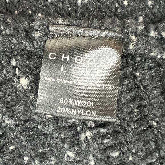 GENERATION LOVE Black Wool Blend Eleanor Whip Stitch Long Sleeve Sweater Size S - Picture 8 of 9